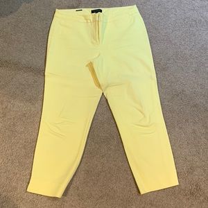 Butter yellow cotton ankle length pants